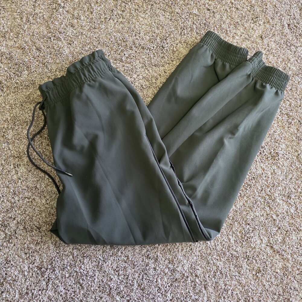 Athleta green Metropolis jogger pants drawstring waist sz 0 Pockets